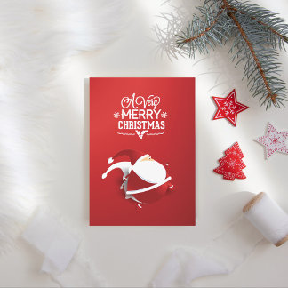 Red Santa Claus Very Christmas Holiday Card
