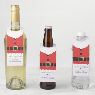 Red Santa Coat Christmas Bottle Tag