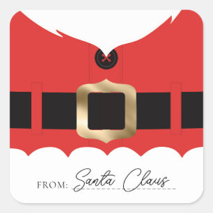 Red Santa Coat Christmas Square Sticker
