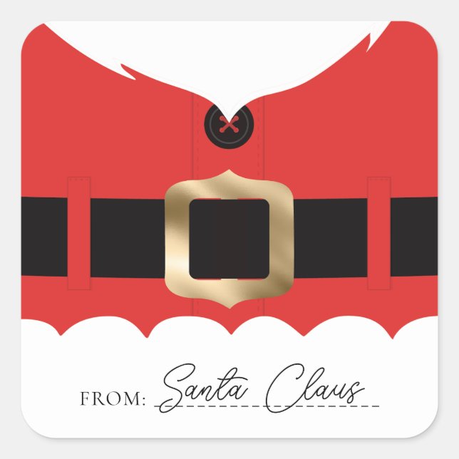 Red Santa Coat Christmas Square Sticker (Front)