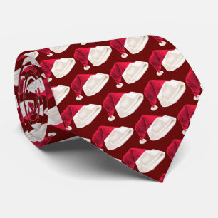 Red Santa hat, Christmas elegance Tie