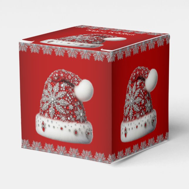 Red Santa Hat Christmas Holiday Gift Box (Front Side)