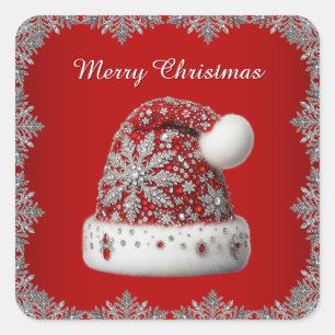 Red Santa Hat Christmas Sticker