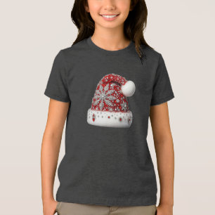Red Santa Hat Holiday T-Shirt Tri-Blend Shirt