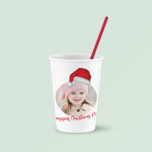 Red Santa Hat Personalised Christmas Paper Cups