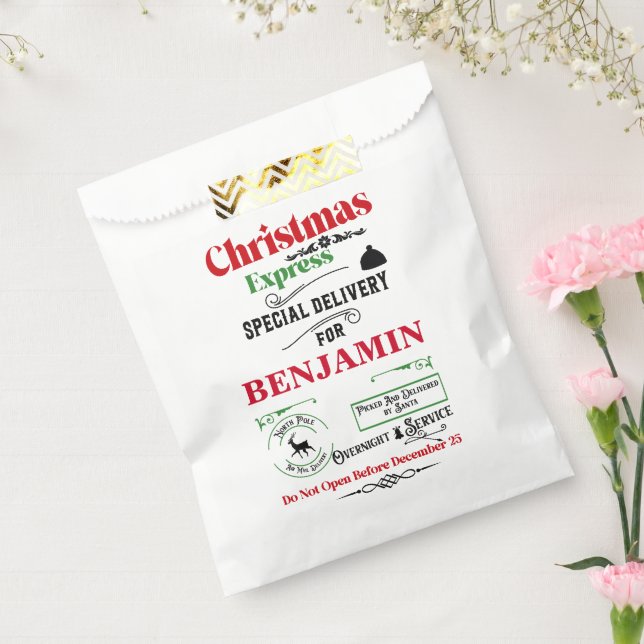 Red Santa Sack North Pole Deer Delivery Favour Bags (Sealed)