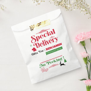 Red Santa Sack North Pole Delivery Merry Christmas Favour Bags