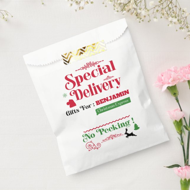 Red Santa Sack North Pole Delivery Merry Christmas Favour Bags (Sealed)