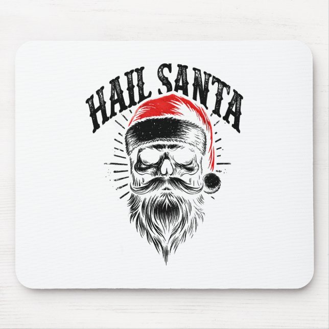 Red Santa Skull Christmas Holiday Mouse Mat (Front)