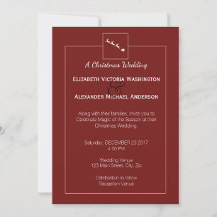Red, Santa Sleigh Christmas Wedding Invitation