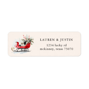 Red Santa Sleighs Return Address