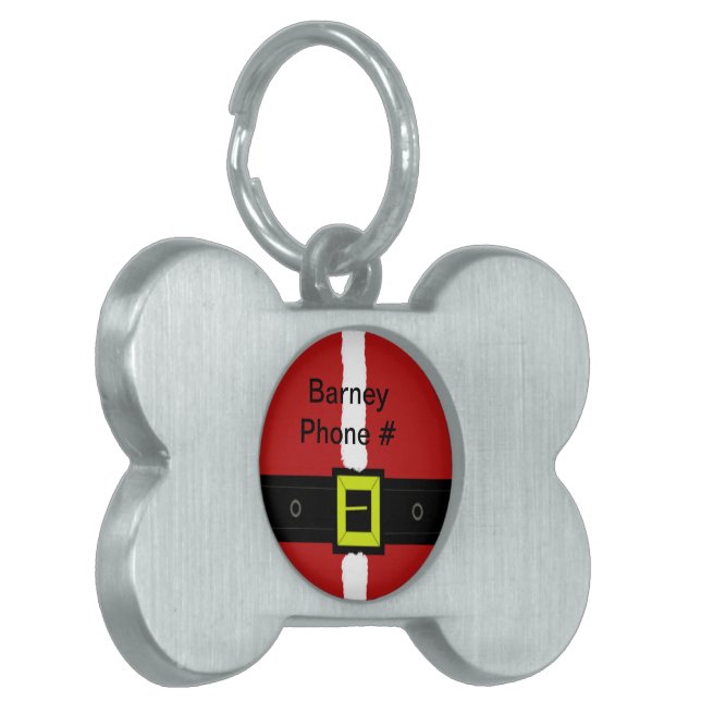 Red Santa Suit Pet ID Tag (Front Left)