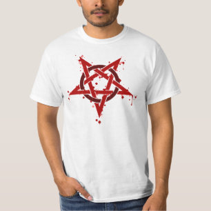 Red Satanic Spotted Pentagram T-Shirt