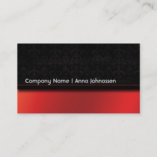 Red Satin • Elegant Business Card (Front)