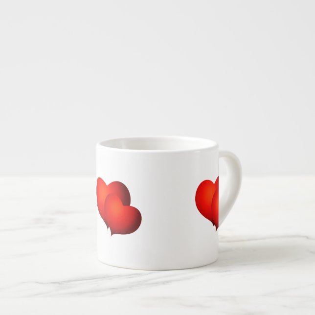 Red Satin Hearts Espresso Cup (Front Right)