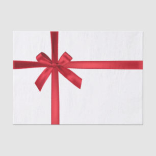 Red Satin Ribbon Bow Christmas Holiday Party Tissue Paper