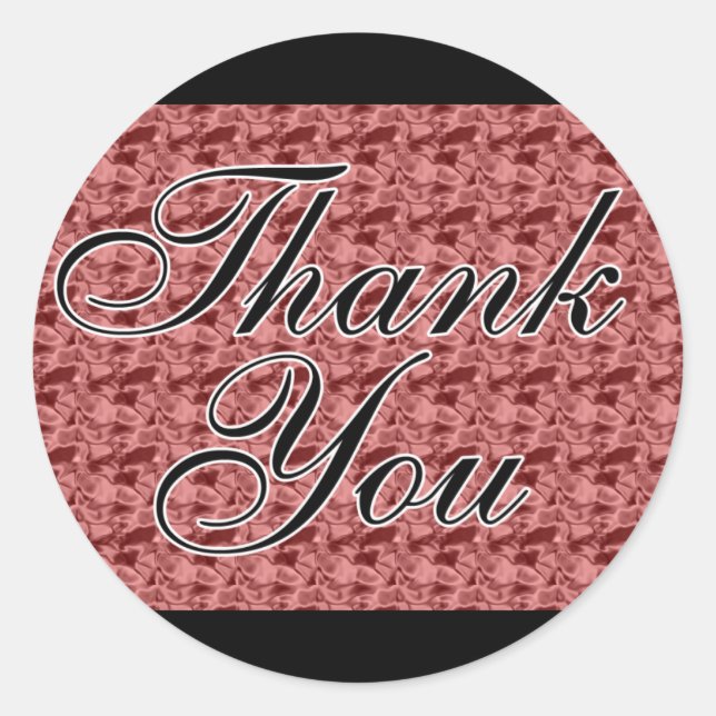 Red Satin Thank You Seals / Stickers (Front)