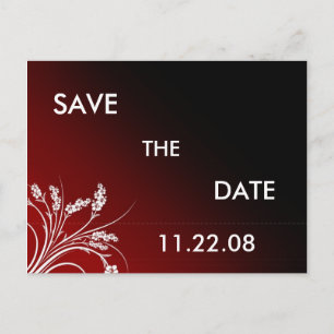 Red Save the Date Announcement Postcard