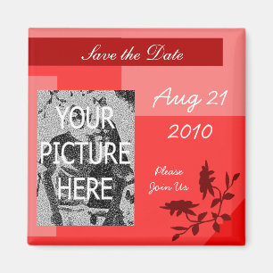 Red Save the Date Magnet