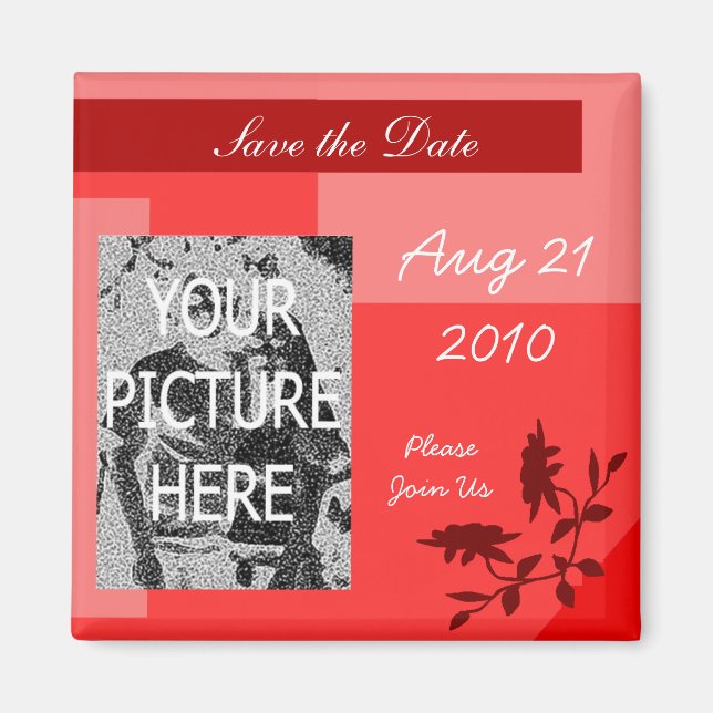 Red Save the Date Magnet (Front)