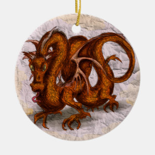 Red Scale Ceramic Tree Decoration