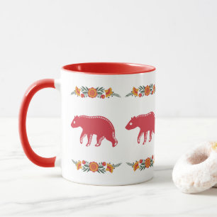 Red Scandinavian Bear Mug