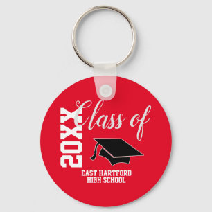Red School Custom Senior Class 2021 Favour Keychai Key Ring