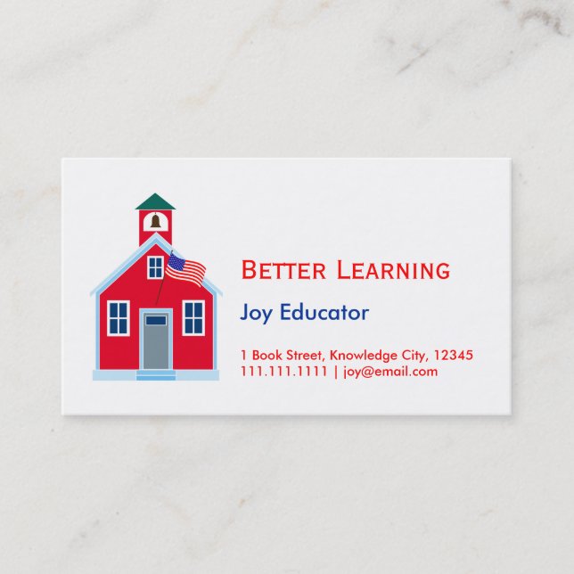 Red School House Business Card (Front)