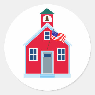 Red School House Classic Round Sticker