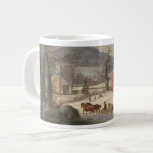 Red School House (Country Scene) 1858 Large Coffee Mug