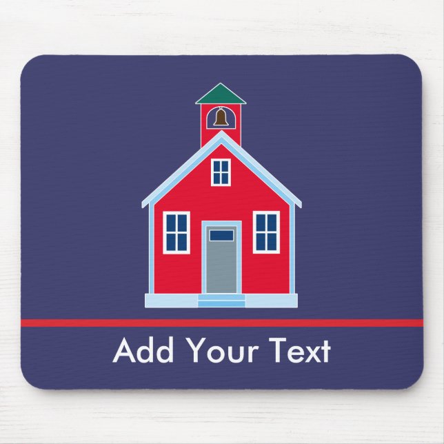 Red School House Mouse Mat (Front)
