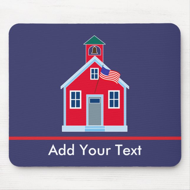 Red School House Mouse Mat (Front)