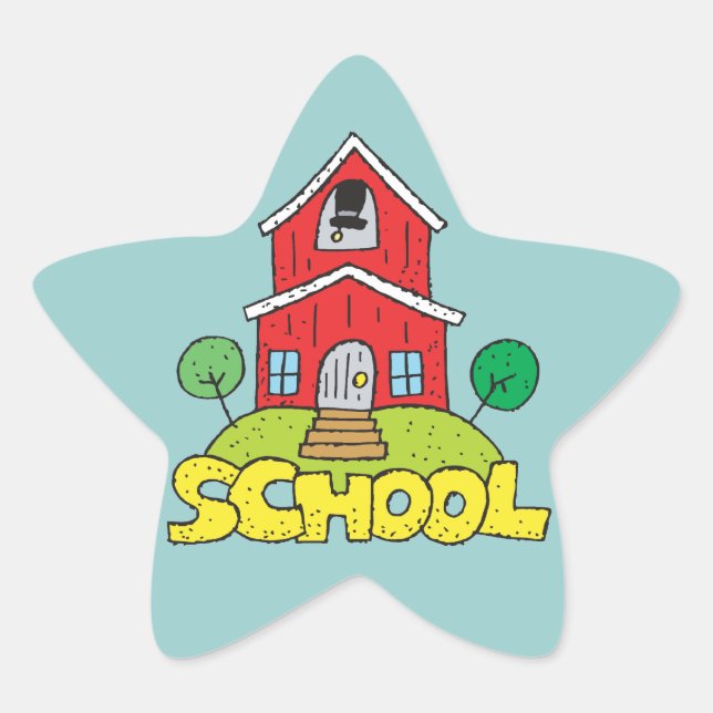 Red School House Star Sticker (Front)