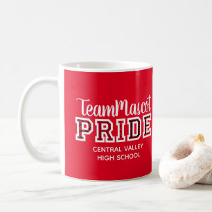 Red School Pride Mascot Name Coffee Mug