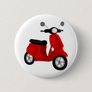 Red Scooter 6 Cm Round Badge