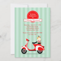 Red Scooter Invitation