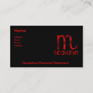 Red Scorpio Horoscope Symbol Business Card