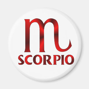Red Scorpio Horoscope Symbol Magnet