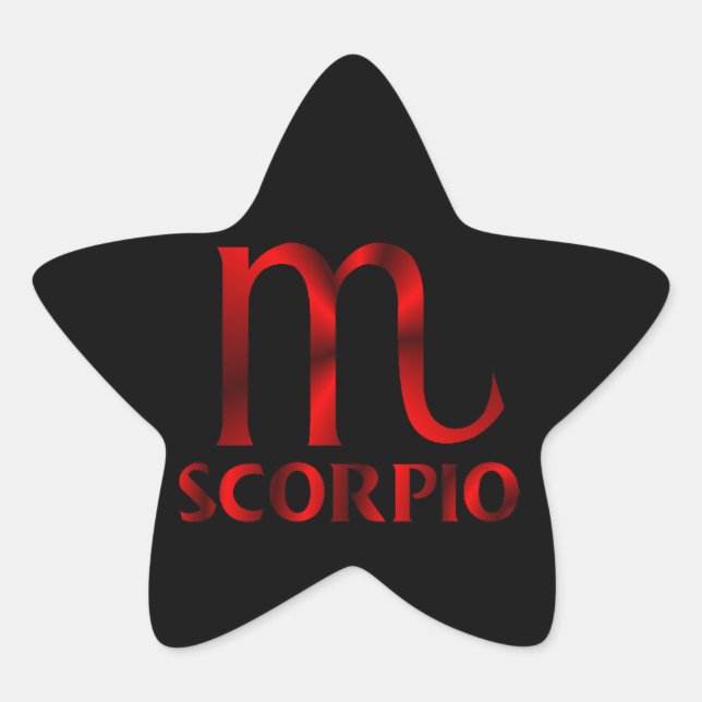 Red Scorpio Horoscope Symbol Star Sticker (Front)