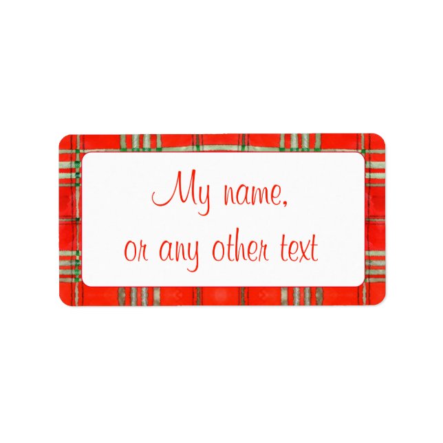 RED SCOTT TARTAN 1.25"x2.375" Labels (Front)