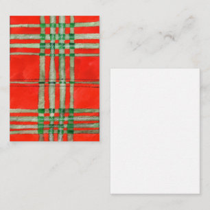 RED SCOTT TARTAN 3.5x2.5 Flat Card