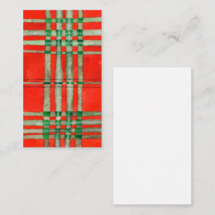 RED SCOTT TARTAN 3.5x2 Flat Card