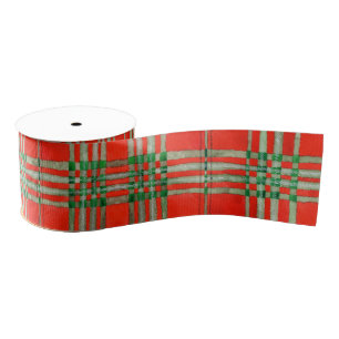 RED SCOTT TARTAN 3" Wide Grosgrain Ribbon