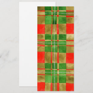 RED SCOTT TARTAN 4x9.25 Flat Card / Vertical