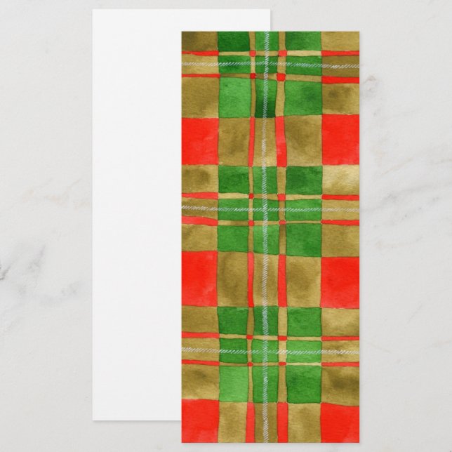 RED SCOTT TARTAN 4x9.25 Flat Card / Vertical (Front/Back)