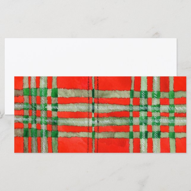 RED SCOTT TARTAN 4x9 Flat Card / Horizontal (Front/Back)