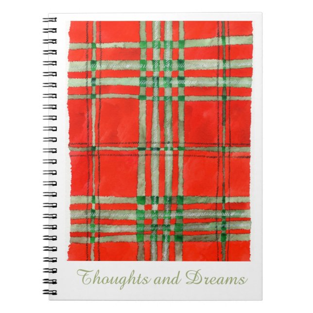 RED SCOTT TARTAN 6.5x8.75 Spiral Notebook (Front)
