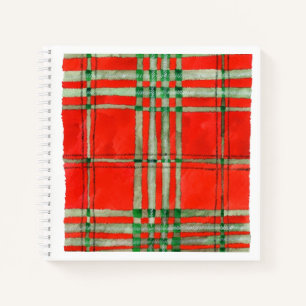 RED SCOTT TARTAN 8.5x8.5 Spiral Notebook