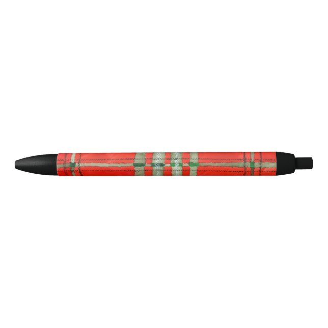 RED SCOTT TARTAN Black Ink Pen (Front)