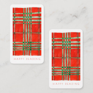 RED SCOTT TARTAN Bookmark - 3.5x2 Card + Text